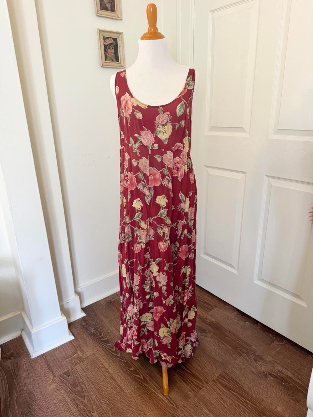 Vintage 90s Colorful Floral Summer Maxi Dress